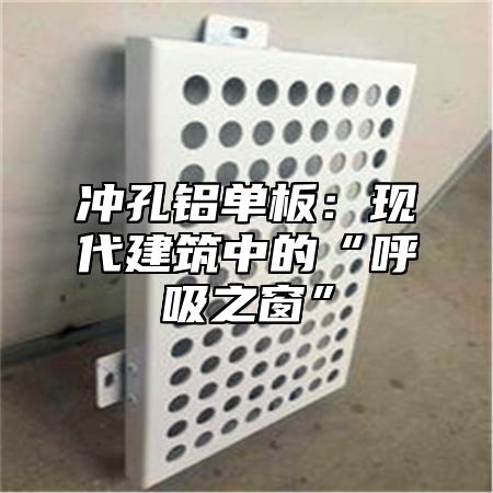 冲孔铝单板：现代建筑中的“呼吸之窗”